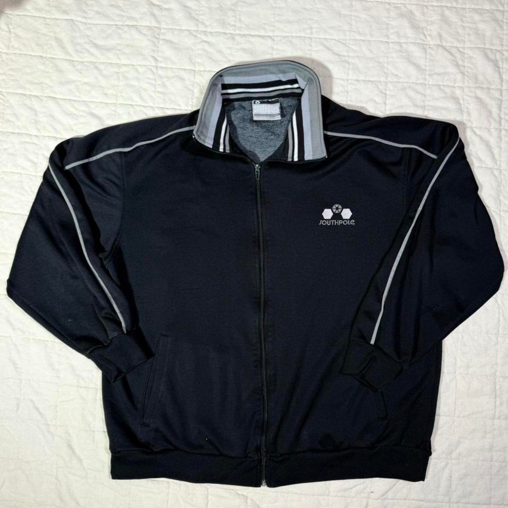 Southpole Black Track Jacket – L (Fits Like M/L)